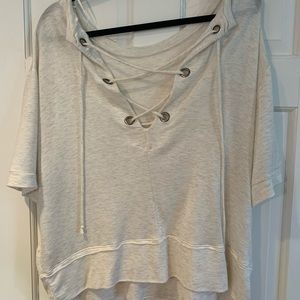 Lace Up White T-Shirt